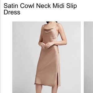 Silky midi slip dress -champagne